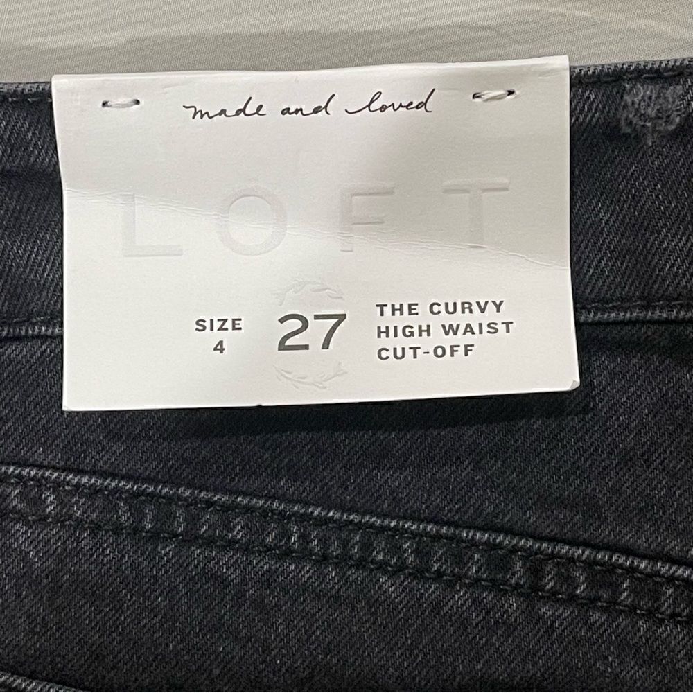 LOFT the curvy high waist cut-off denim shorts, new with tags - Picture 8 of 9